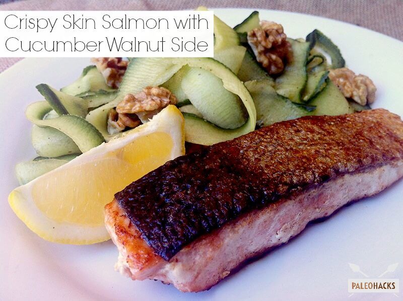 Crispy Skin Salmon with Cucumber Walnut Side