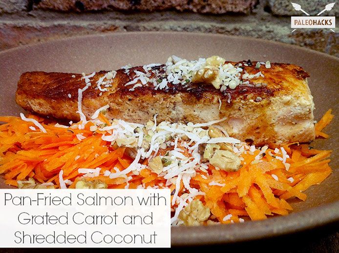 PanFriedSalmonWithGratedCarrotShreddedCoconutPaleohacks