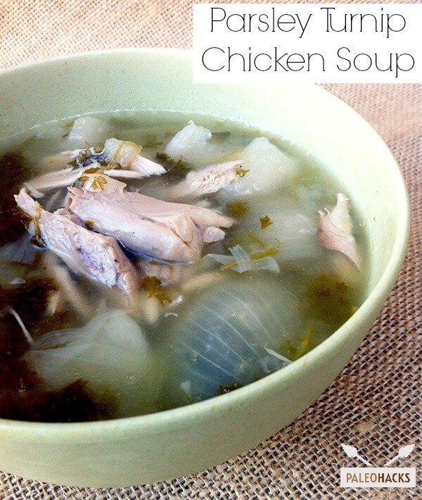 Parsley Turnip Chicken Soup