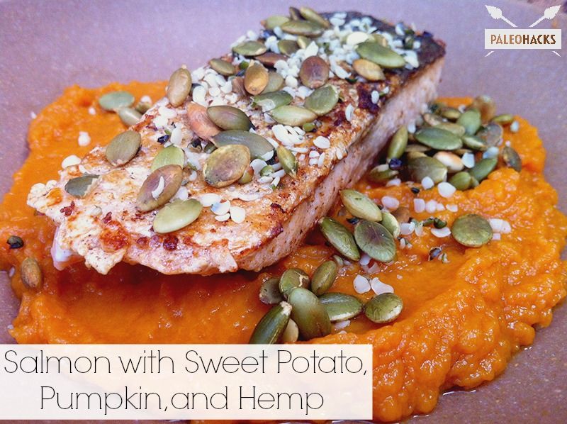 Salmon with Sweet Potato Pumpkin and Hemp