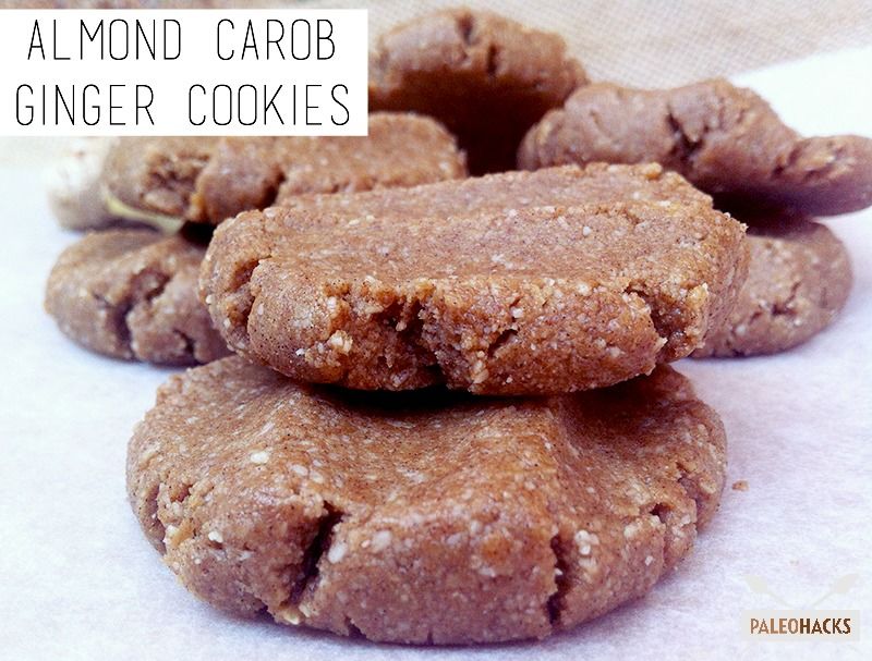 Almond Carob Ginger Cookies