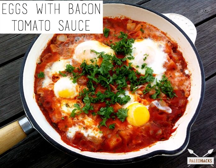 Eggs with Bacon Tomato Sauce