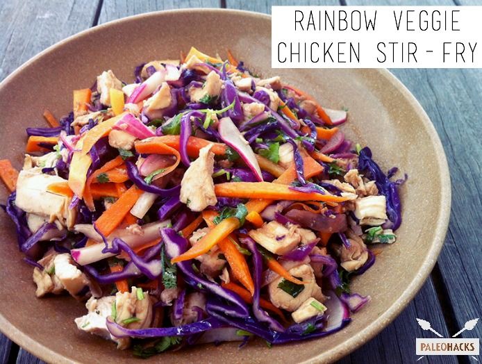 Rainbow Veggie Chicken Stir Fry