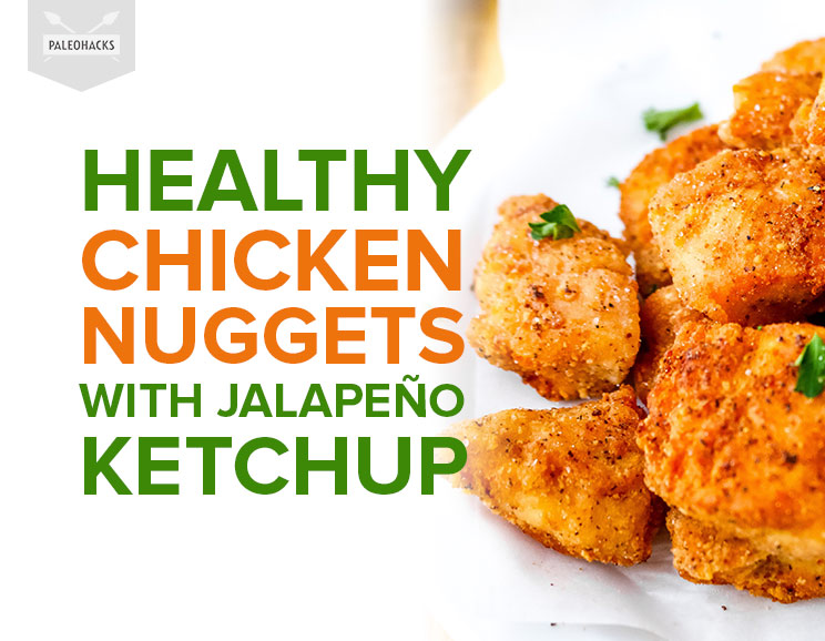 healthy chicken nuggets with jalape09o ketchup