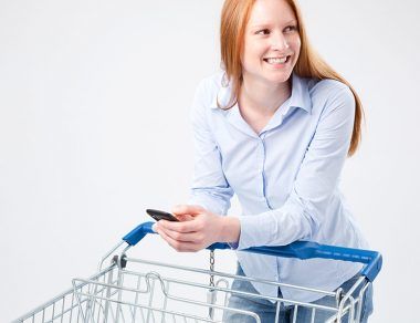 woman with a shopping cart