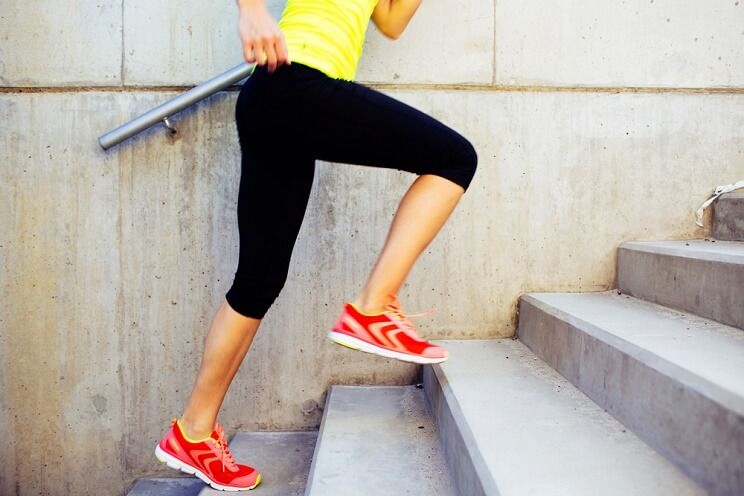interval training on stairs