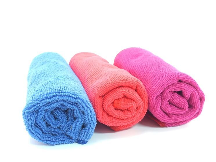 rolled microfiber cloths