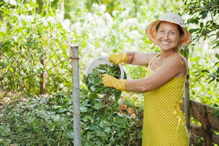 woman composting