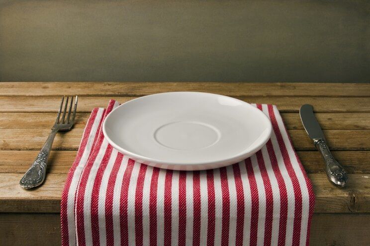empty plate representing fasting
