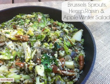 Brussels Sprouts Hemp Raisin Apple Winter Salad