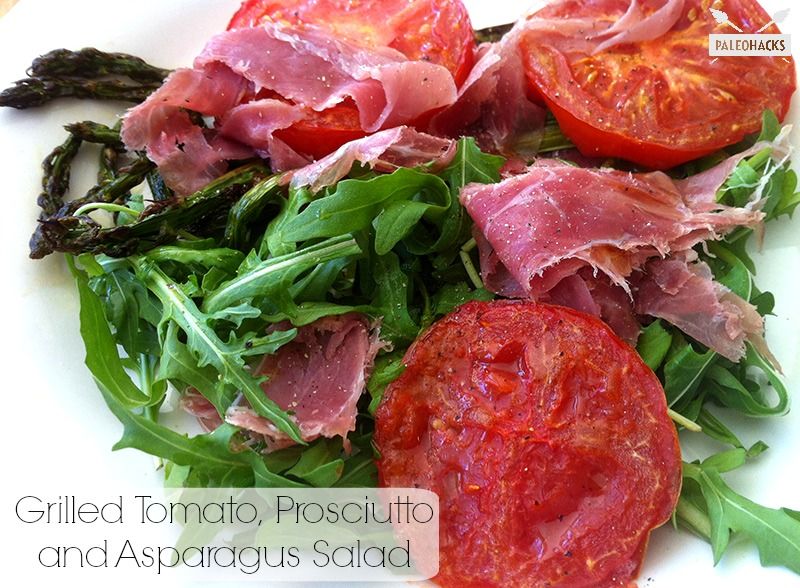 Grilled Tomato Prosciutto Asparagus Salad