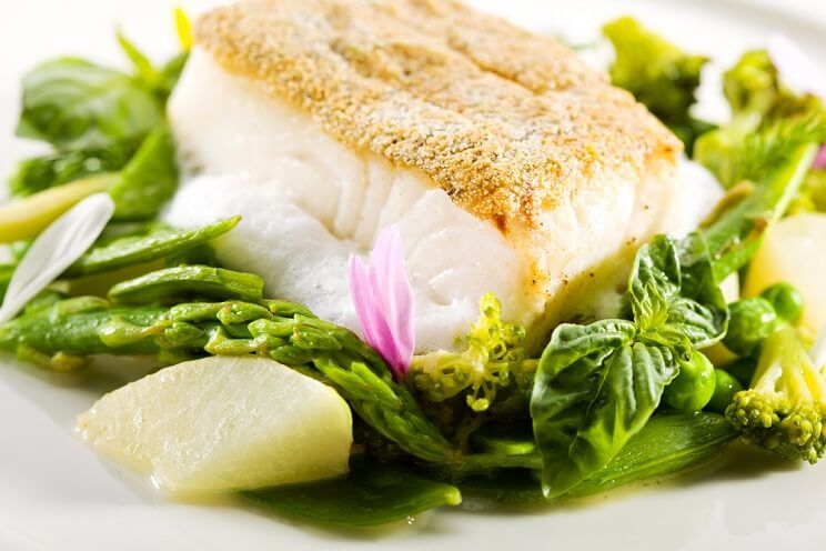 halibut and spinach