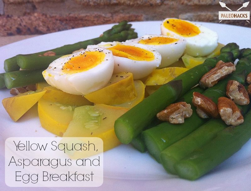 Yellow Squash Asparagus Egg Breakfast