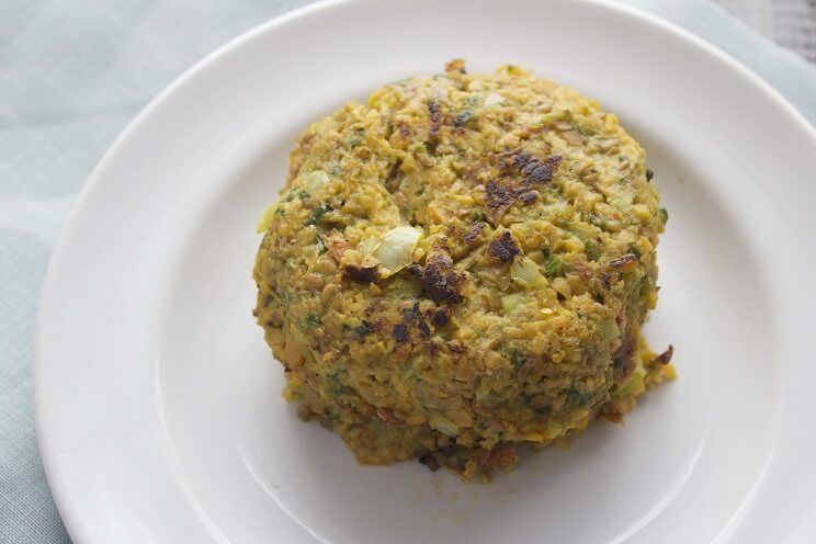 sweet potato veggie burger on a plate