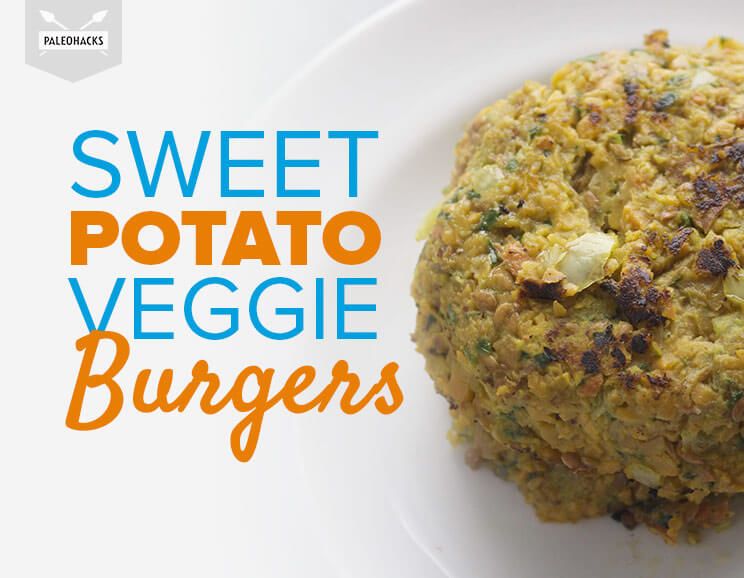 sweet potato veggie burger title card
