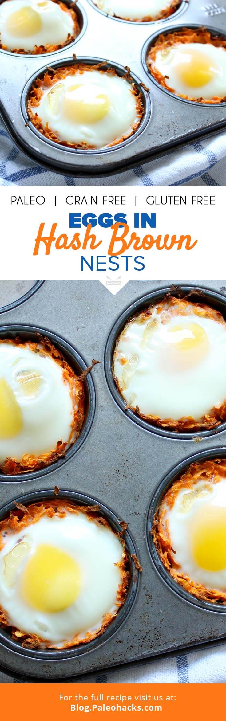 eggs in hash brown nests pin