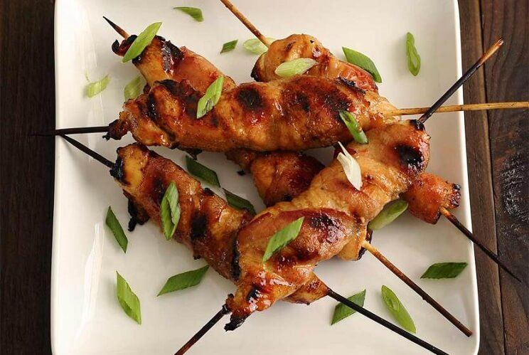 bacon chicken skewers
