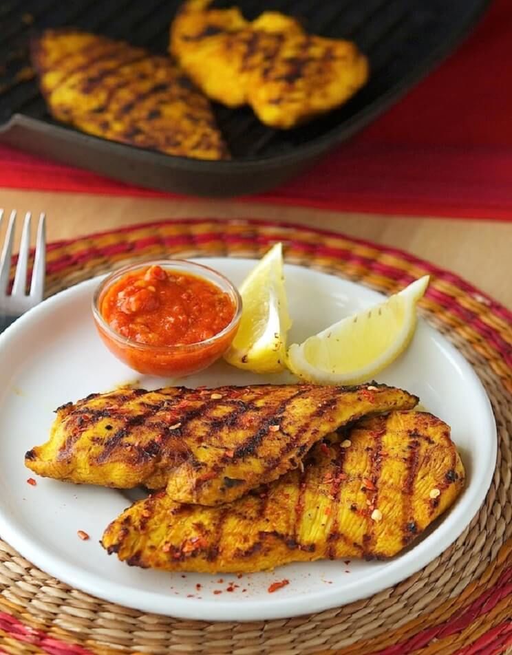 spicy turmeric chicken breasts with lemon
