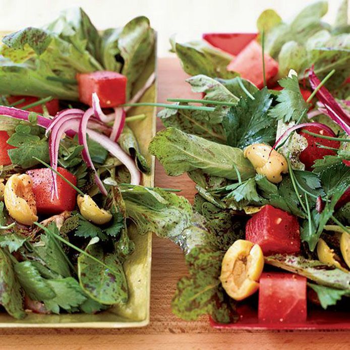 Watermelon Baby Leaf Salad