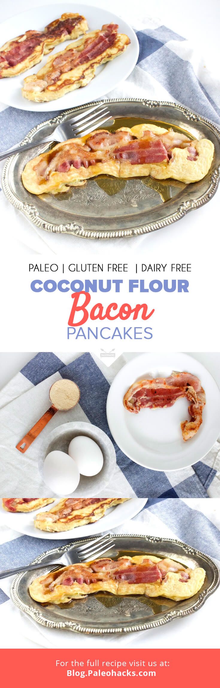 coconut flour bacon pancakes pin