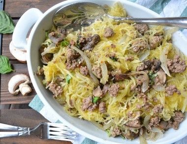 Spaghetti Squash Mushroom Beef
