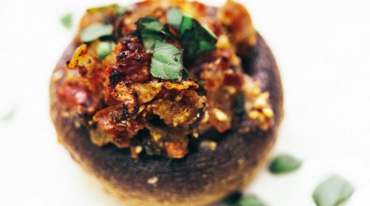 Paleo Pancetta Stuffed Mushrooms Appetizer