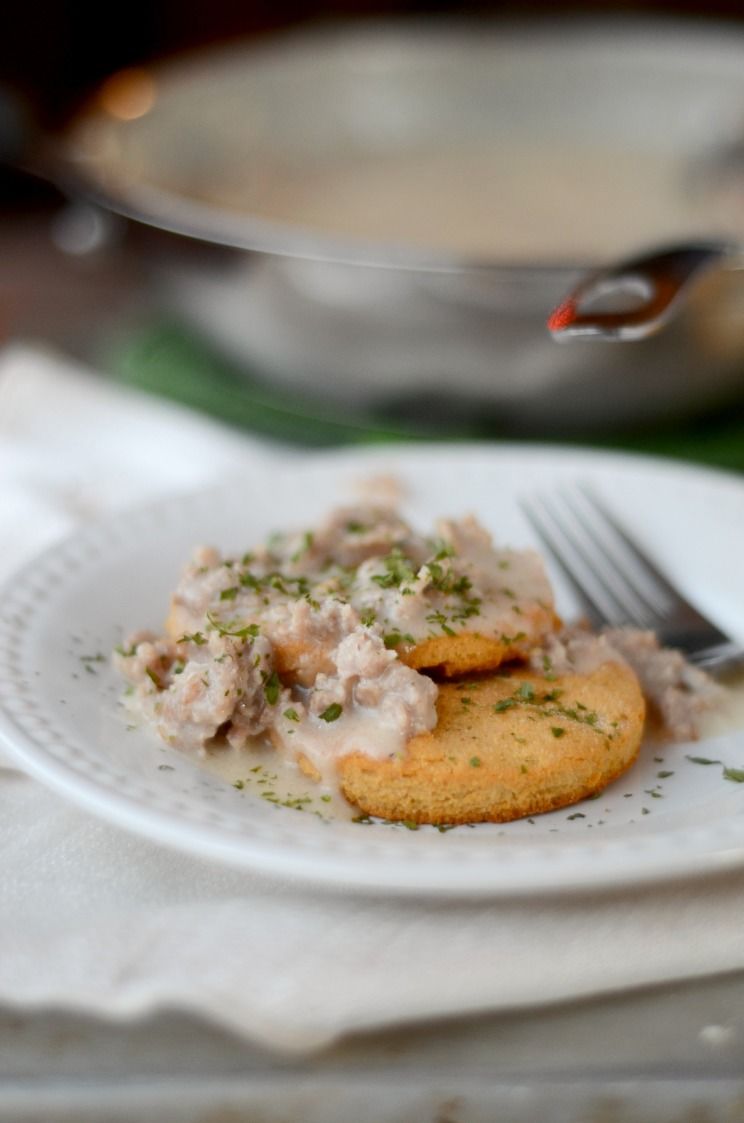 Paleo sausage biscuits and gravy recipe