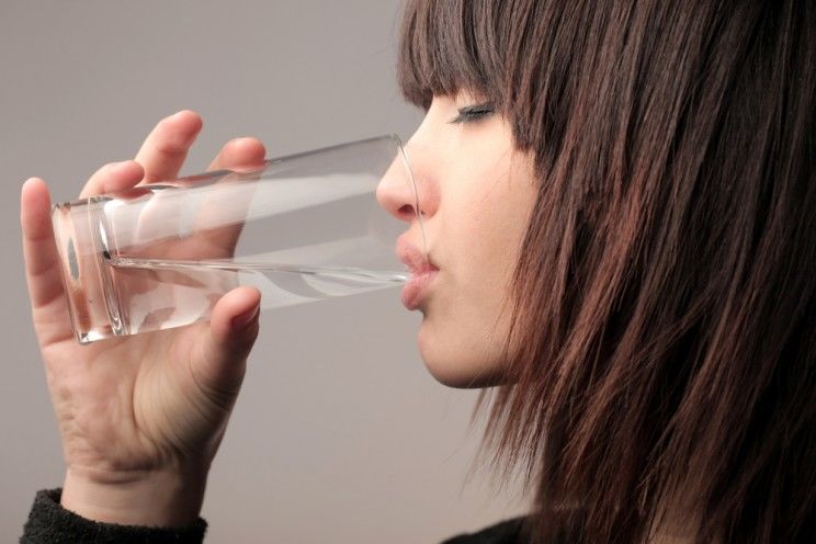 woman drinking water