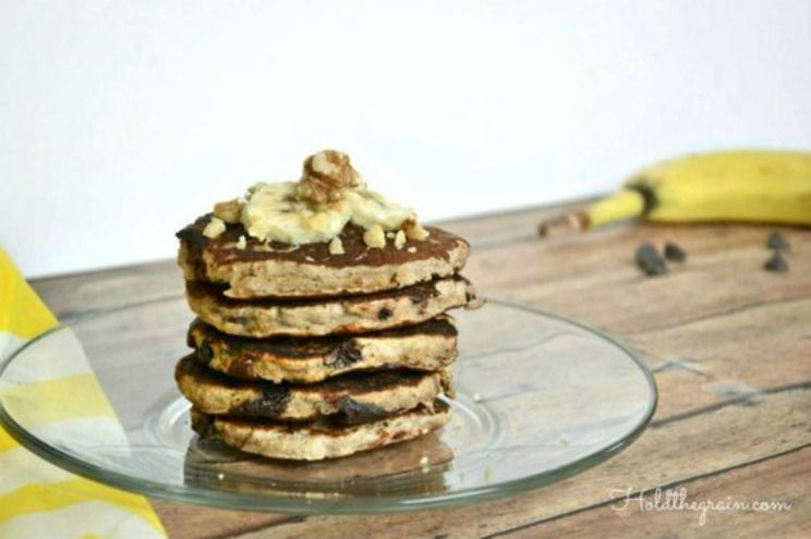 banana bread pancakes stack