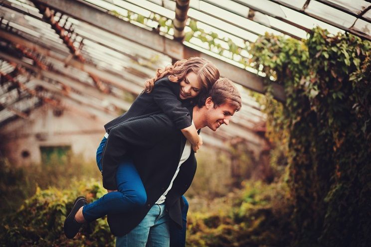 young couple in nature