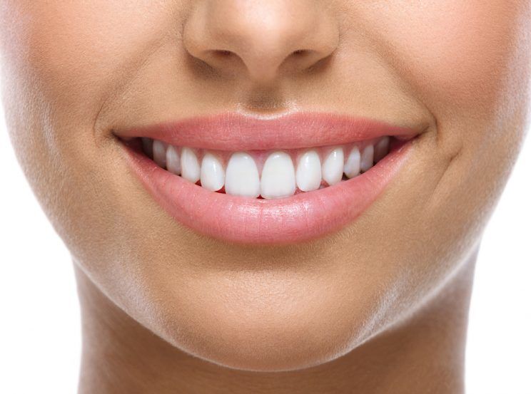 woman with white healthy teeth