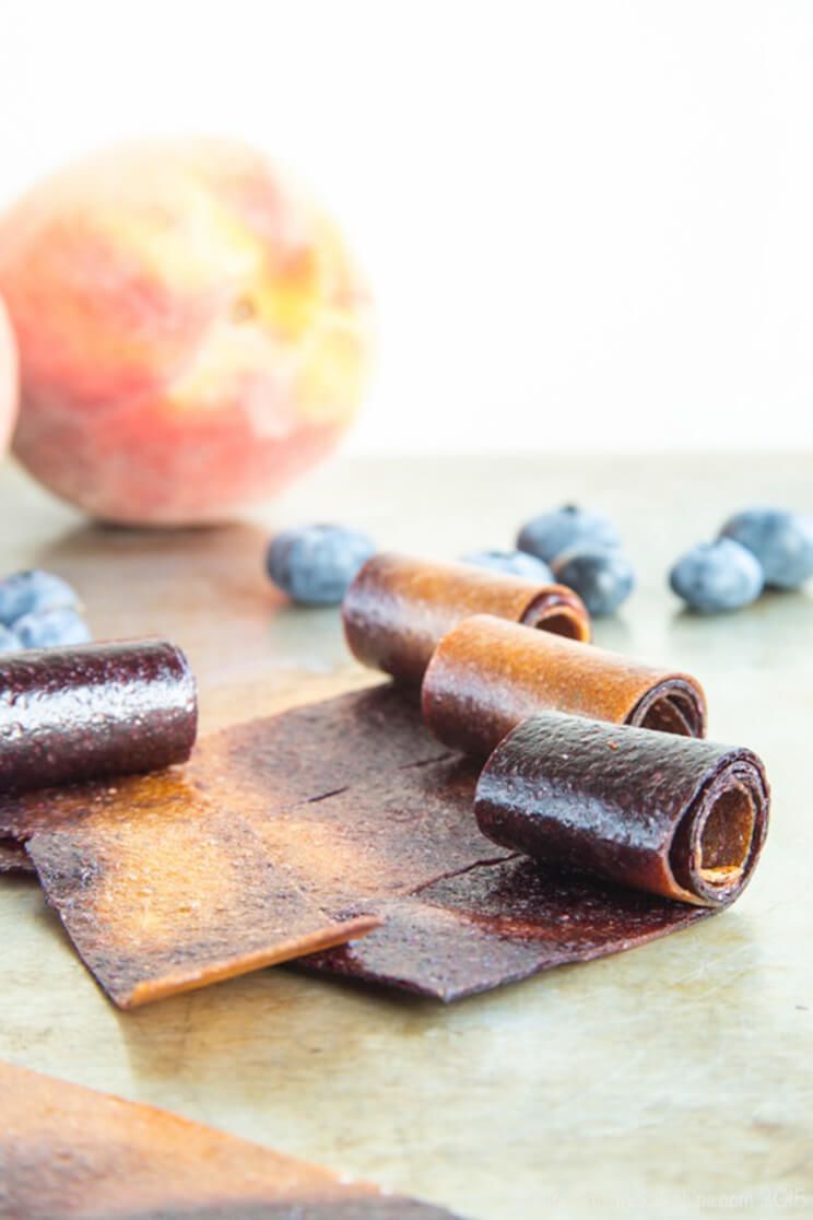 blueberry peach fruit rollup