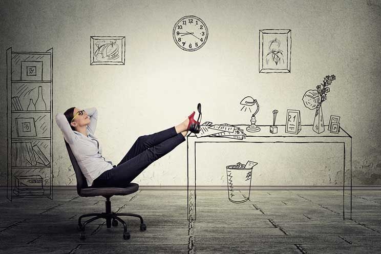 young businesswoman relaxing sitting in the office