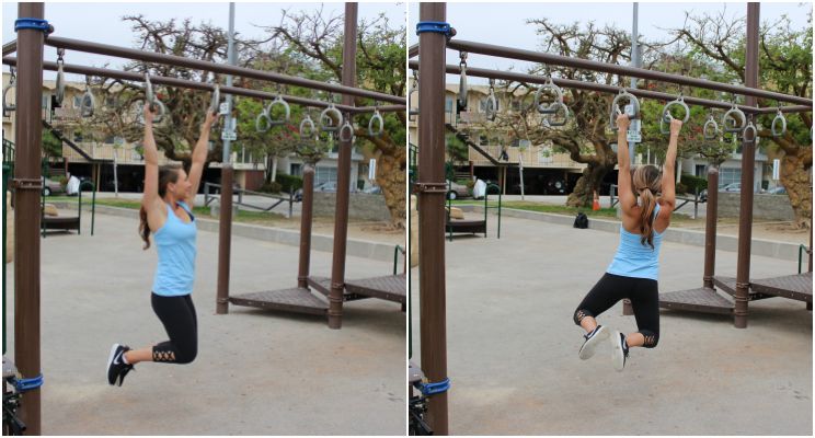 swinging on monkey bars