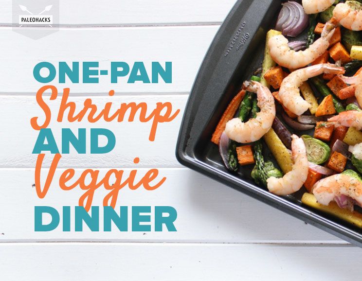 shrimp and veggie dinner image with text
