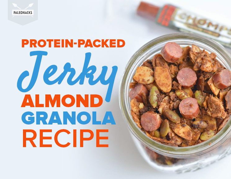 jerky almond granola image with text