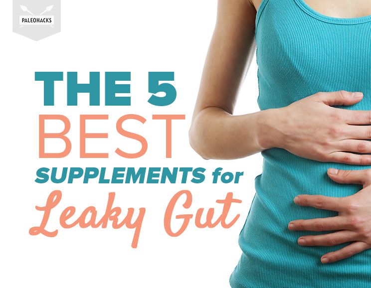 5 supplements for leaky gut image with text