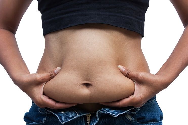 woman with belly fat