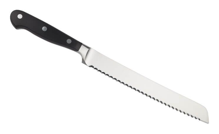 bread knife on white background
