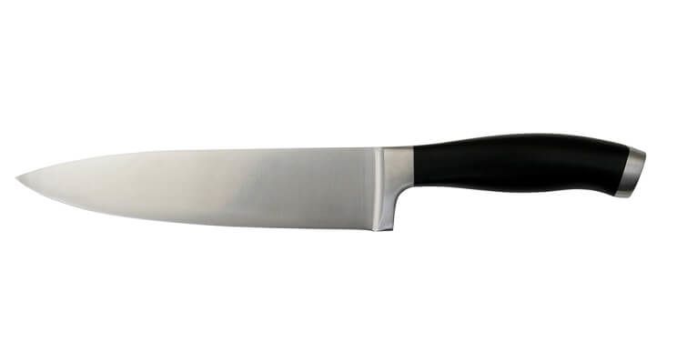 chef's knife on white background