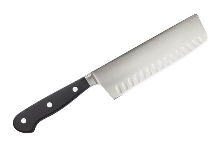 granton knife on white background