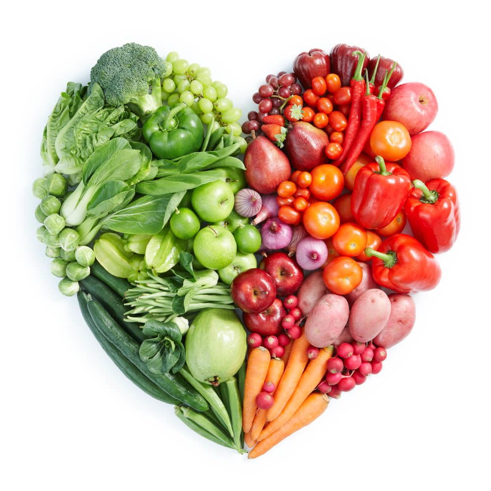 heart shaped fruits and veggies