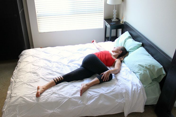 lying spinal twist in bed
