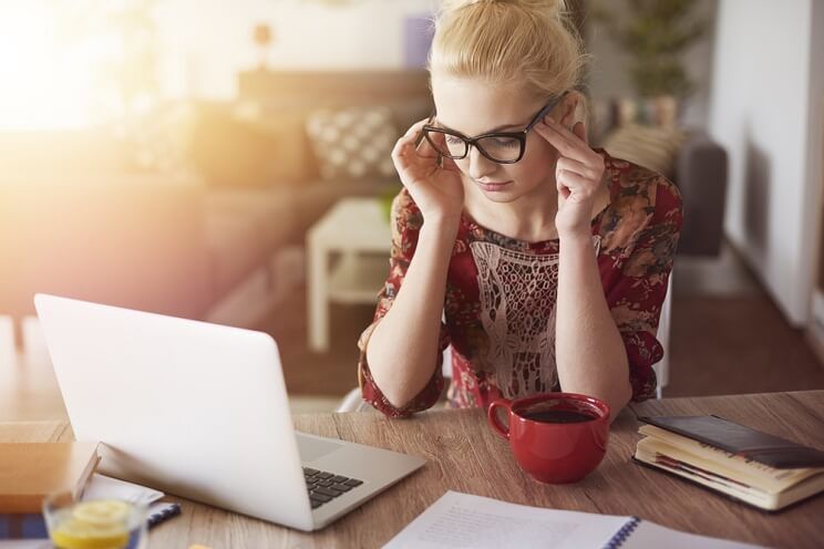 woman trying to focus