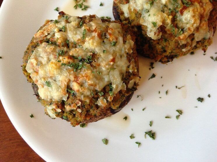 Paleo-stuffed portobello mushrooms