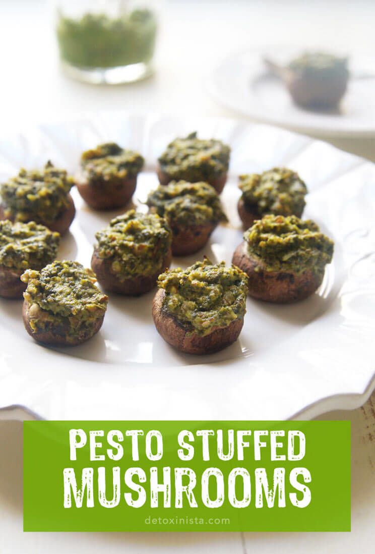 pesto stuffed mushrooms