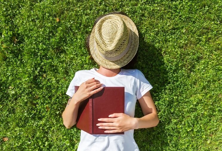 woman sleeping in park