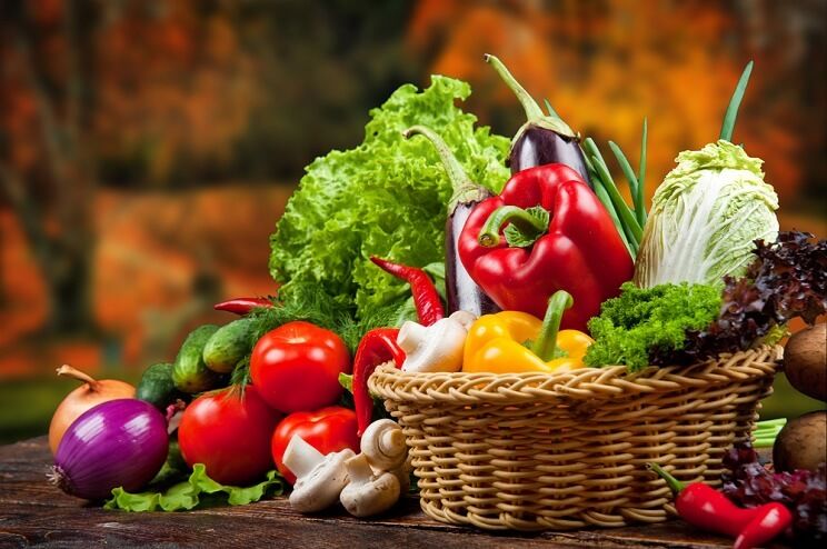 basket of fruits and vegetables