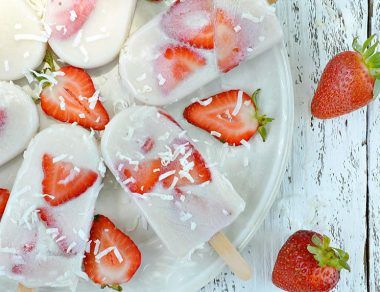 strawberry coconut popsicles featured image