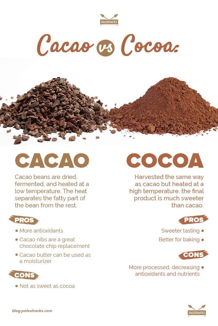 The difference between cacao and cocoa